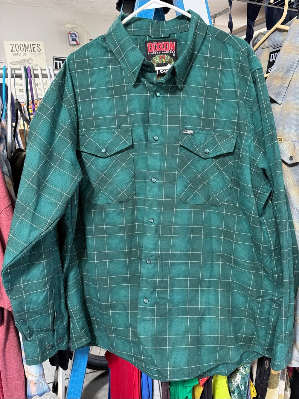 DIXXON Green Plaid Button-Up Shirt